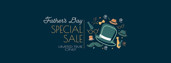 happy father's day sale banner. modern minimal design for sales. flat vector illustration.