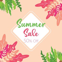 summer sale banner design template.
