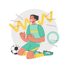 football. football soccer player man in action isolated white background. vector flat illustration