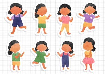 girl sticker sheet and scrapbook
