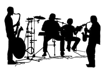 musicians silhouettes set