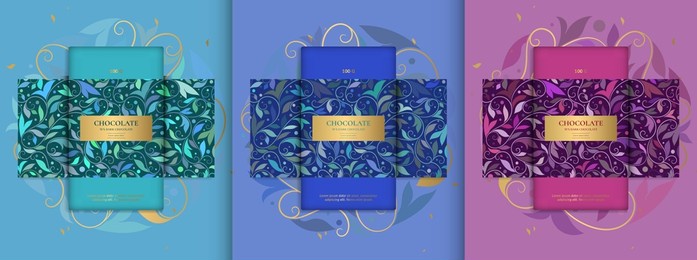 luxury packaging design of chocolate bars. vintage vector ornament template. elegant, classic elements. great for food, drink and other package types. can be used for background and wallpaper.