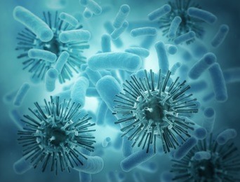 virus bacteria cells background. high detailed 3d render 