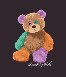 colorful bear tshirt design illustration art