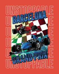 race car, drag race grand prix, print for t shirt, background for poster vector illustration