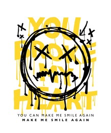 grunge cool graffiti style drawing and slogan text. vector illustration design for fashion graphics, t shirt prints.