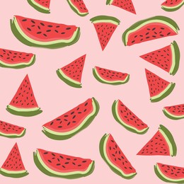 hand drawn slices fresh watermelon fruit pattern pretty cute background suitable for packaging