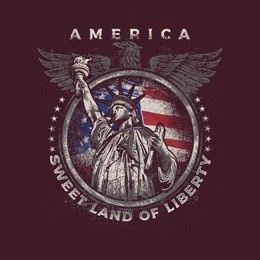 retro vintage america bald eagle 2nd amendment lady liberty tshirt design