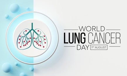 world lung cancer day is observed every year on august 1. it is cancer that starts in the lungs. when a person has cancer, they have abnormal cells that cluster together to form a tumor. 3d rendering