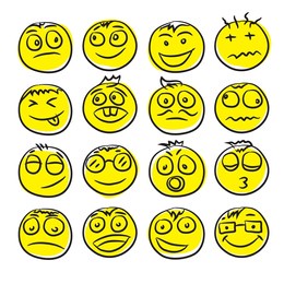 faces emoticon design, perfect for sticker and web icon design
