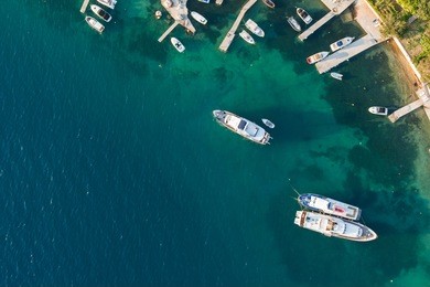 aerial view of croatia coast line rab island 