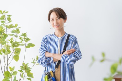 one beautiful japanese female hairdresser