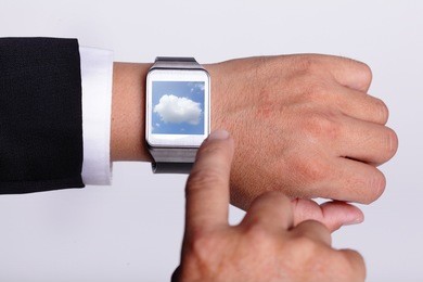 cloud computing tech with smart watch concept
