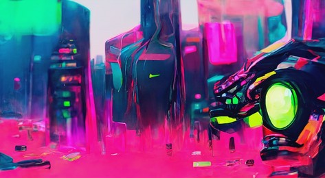 abstract future background concept. liquid neon composition. cyberpunk backdrop in yellow, green and pink colors. futuristic wallpaper. 3d illustration.