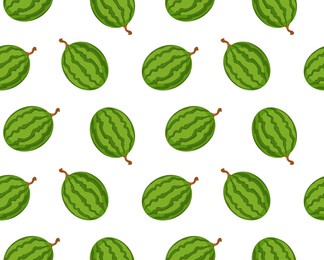 tasty ripe watermelons whole berry, natural and organic meal for healthy eating and nutrition. vegan and vegetarian menu, vitamins. background or print, seamless pattern. vector in flat style
