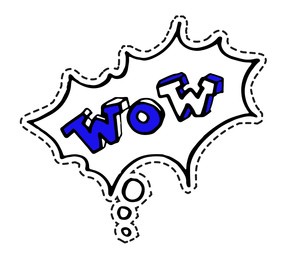 communication in social media, expressing emotions. thought bubble with wow, surprise or exclamation. label or emblem for talking and chatting. sticker or patch, isolated icon vector in flat style