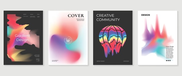 fluid gradient background vector. futuristic style black posters with vibrant color, liquid dynamic shapes, lines. modern gradient wallpaper design for social media, idol poster, banner, flyer.