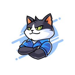 cool cat crossed arm cartoon mascot vector character