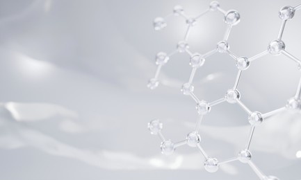 abstract background hexagons design. science cosmetic technology. concept skin care cosmetics solution. 3d rendering.