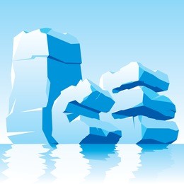 vector illustration of frozen word ice