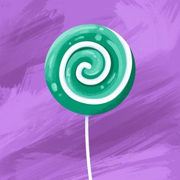 delicious and bright candy on a stick