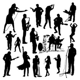 music silhouettes set