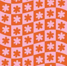 groovy wavy melted psychedelic checkerboard y2k 90s seamless pattern vector background. retro hippie trippy optical repeat texture wallpaper, textile design