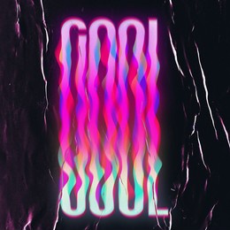 cool. distortion text effect. white and pink colors. black background. graphic design. square format. 96 dpi. 