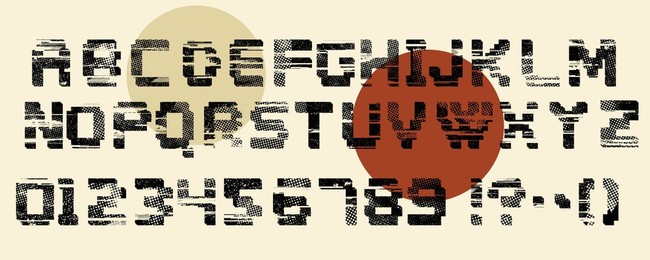 glitch distorted font . alphabet .minimal art design . textured letterpress typography . glitched text .broken effect lettering .vector 