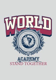 graphic preppy academia punk. desing for tee. college young.