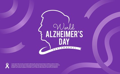silhouette of a man with alzheimer's for world alzheimer's day logo design. vector abstract background