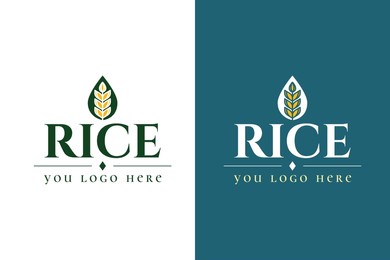 rice premium quality logo template