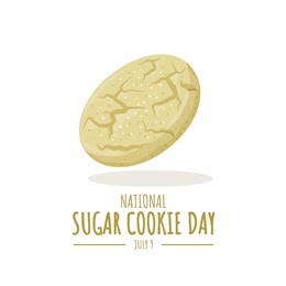 vector illustration, sugar cookie isolated on a white background, as a banner or poster, national sugar cookie day.