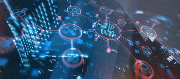 iot concept. internet of things. smart city and communication network. telecommunication.