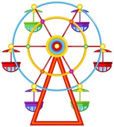 illustration of a ferris wheel ride on a white background 