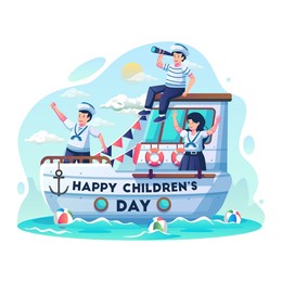 children in sailors costumes sailing of happy childrens day