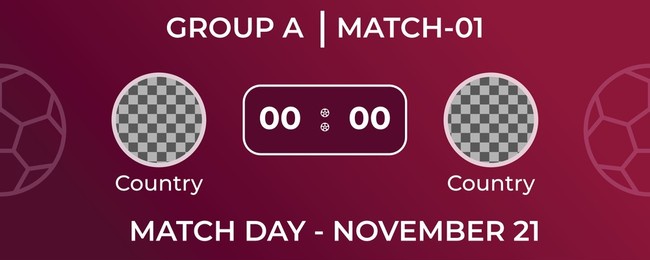 football cup, soccer cup 2022, background design, matchday scorecard template with group name and date,