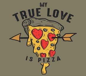 pizza slices vector illustration for t shirts print.