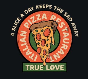 pizza slices vector illustration for t shirts print.