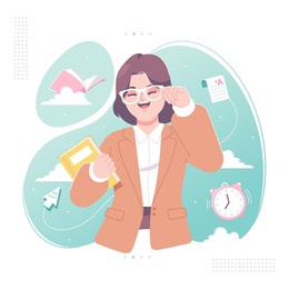 female teacher character illustration design