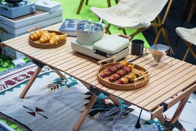 folding  wooden table for camping.