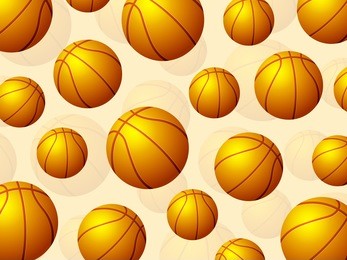 seamless basketball balls pattern background.