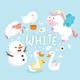 illustration of isolated color while group vector