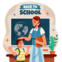 back to school and education concept with poster template for brochure and illustration image advertisement.