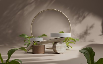 3d rendering abstract platform podium product presentation backdrop