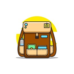 school bag vector illustration for editing material about back to school day