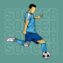 line art soccer illustration vector