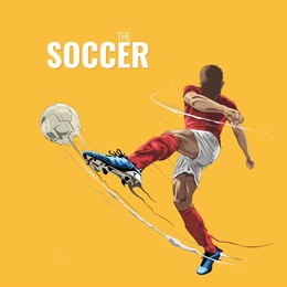 kick the ball soccer illustration	