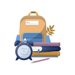 back to school illustration. scool suplies.
