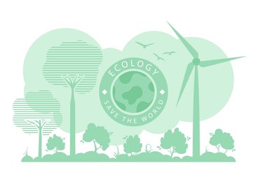 green background on the theme of green energy and eco. vector.